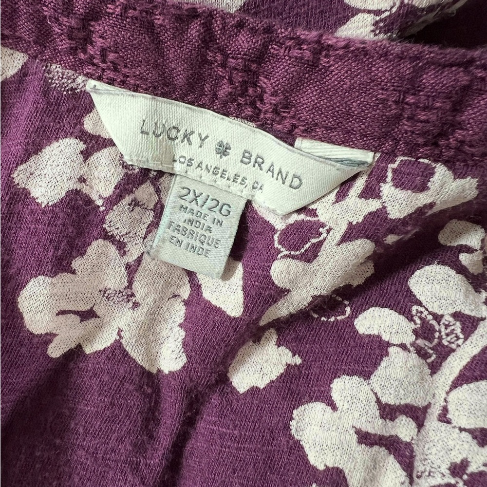 Lucky Brand top size 2X embroidered Boho comfortable plus size shirt - Picture 7 of 9